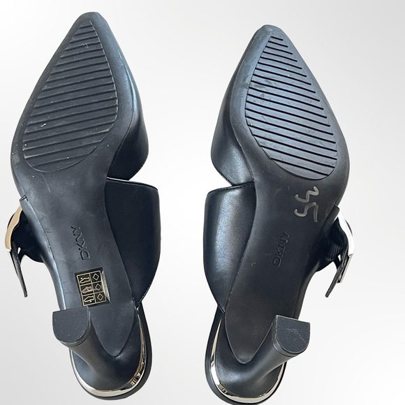 DKNY Black Pointed Buckle Mule Heels in 9.5 NWOT - Picture 5 of 7